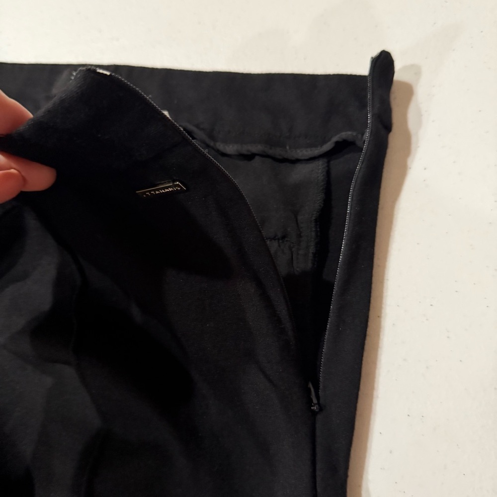 T Tahari Flat Front Pants Solid Stretch Ponte Wid… - image 8